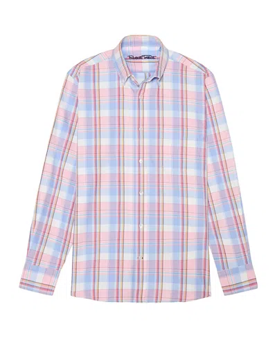 Robert Talbott Harrison Button Down Multicolor Plaid Oxford Shirt In Pink
