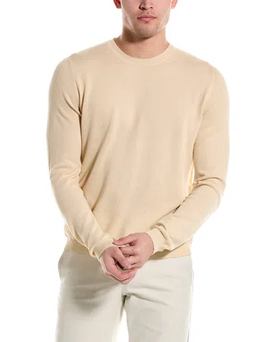 Robert Talbott Holden Cashmere-blend Crewneck Sweater In Yellow