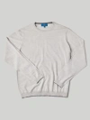 Robert Talbott Keaton Crewneck Sweater In Oatmeal With Gray Tipping