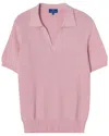 Robert Talbott Knight Johnny Collar Shirt In Pink