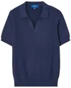 Robert Talbott Knight Johnny Collar Shirt In Blue