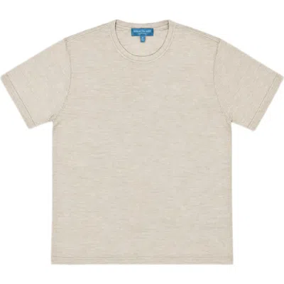 Robert Talbott Lawrence Wool Silk Fine Gauge Jersey Tee In Flax