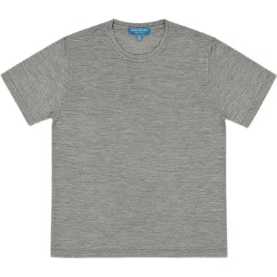 Robert Talbott Lawrence Wool Silk Fine Gauge Jersey Tee In Medium Gray