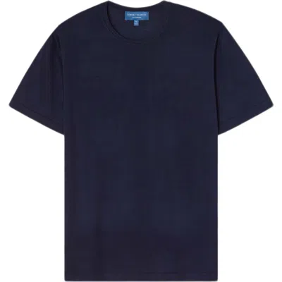 Robert Talbott Lawrence Wool Silk Fine Gauge Jersey Tee In Navy