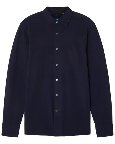 Robert Talbott Lion Long Sleeve Knit Shirt In Blue