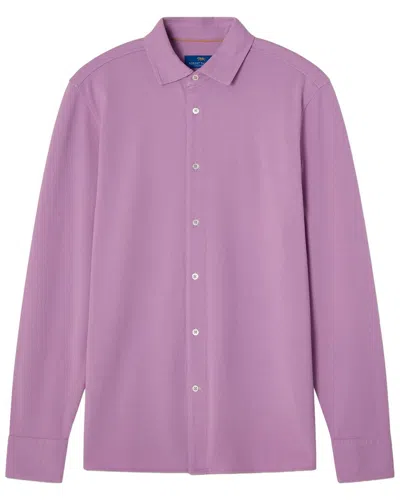 Robert Talbott Lion Long Sleeve Knit Shirt In Purple