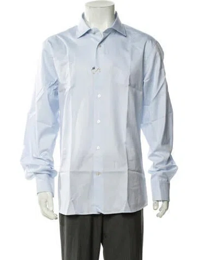 Pre-owned Robert Talbott Long Sleeve Dress Shirt W/ Tags In Blue/white