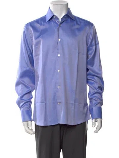 Pre-owned Robert Talbott Long Sleeve Dress Shirt W/ Tags In Blue/white