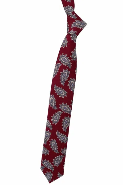 Robert Talbott Men's Best Of Class Woven Silk Tie In Burgundy, Grey, And Tan Paisley