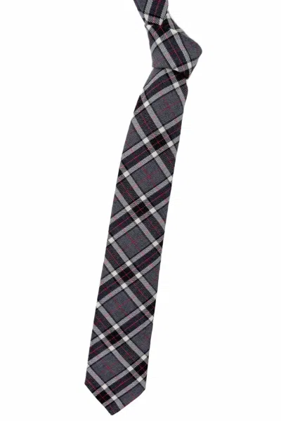 Robert Talbott Men's Best Of Class Woven Wool Tie In Black, Grey And Red Plaid
