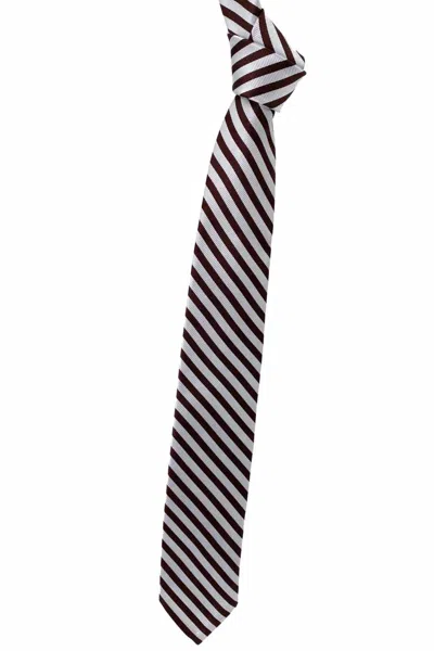 Robert Talbott Men's Cricket Stripe Self-lined Woven Silk Tie In Brown And Silver-white