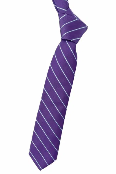 Robert Talbott Men's Faille Textured Stripe Woven Silk Tie In Lilac, Light Blue, And White Stain In Purple