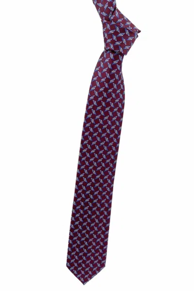 Robert Talbott Men's Geometric Best Of Class Woven Silk Tie In Burgundy And Blue Neat In Purple