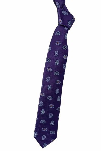 Robert Talbott Men's Neat Paisley Woven Silk Tie In Purple, Blue And Orange Wave