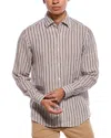 Robert Talbott Morgan Check Linen Shirt In Brown