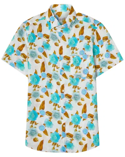 Robert Talbott Morgan Floral Print Linen Shirt In Multi