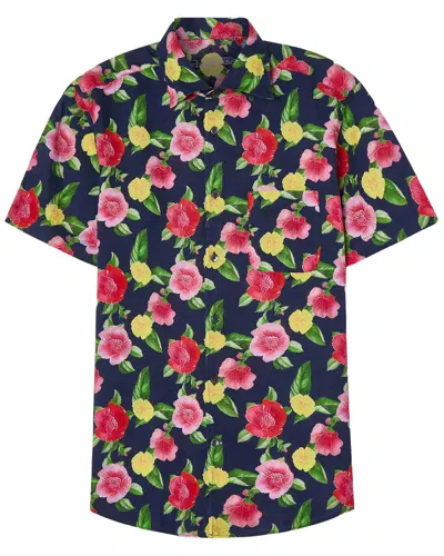 Robert Talbott Morgan Floral Print Linen Shirt In Animal Print