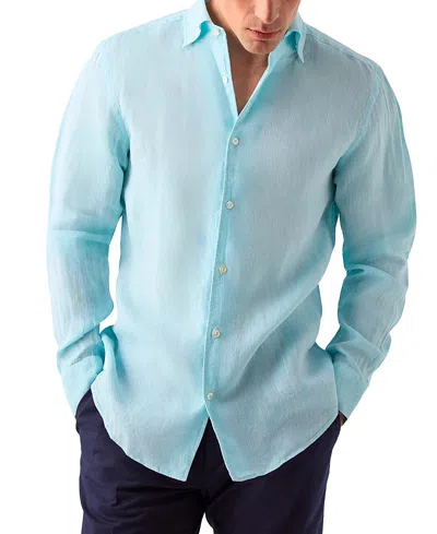 Robert Talbott Morgan Linen Shirt In Blue