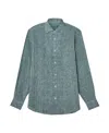 Robert Talbott Morgan Linen Shirt In Green