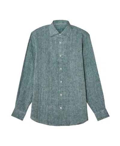 Robert Talbott Morgan Linen Shirt In Green
