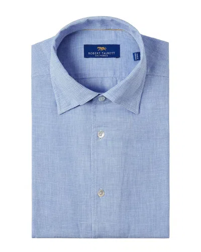 Robert Talbott Morgan Linen Shirt In Blue