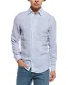 Robert Talbott Morgan Linen Shirt In Blue
