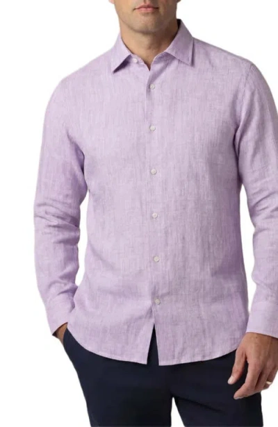 Robert Talbott Morgan Linen Shirt In Purple