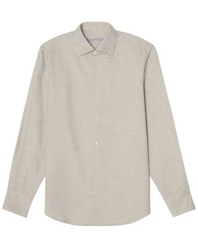 Robert Talbott Morgan Luxe Flannel Shirt In Gray