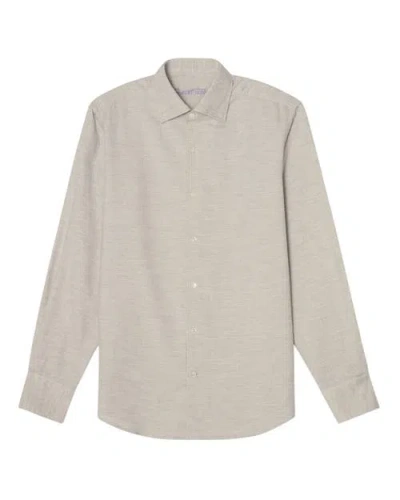 Robert Talbott Morgan Luxe Flannel Shirt In Neutral