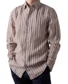 Robert Talbott Morgan Multi Check Linen Shirt In Brown