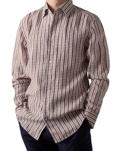 ROBERT TALBOTT MORGAN MULTI CHECK LINEN SHIRT