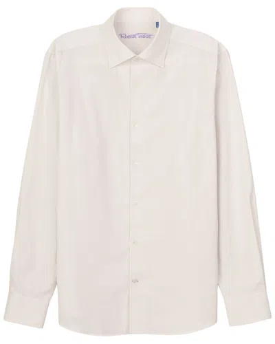 Robert Talbott Morgan Pinwale Corduroy Shirt In White