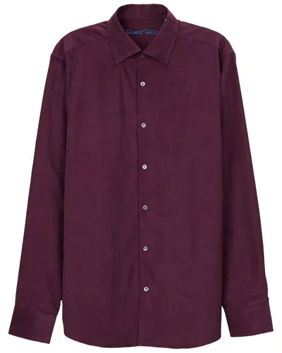 Robert Talbott Morgan Pinwale Corduroy Shirt In Burgundy