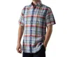 Robert Talbott Morgan Plaid Linen Short Sleeve Shirt In Multi