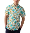 Robert Talbott Morgan Floral Print Linen Short Sleeve Shirt