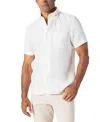 Robert Talbott Morgan Short Sleeve Linen Shirt In White