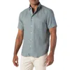 Robert Talbott Morgan Short Sleeve Linen Shirt In Gray