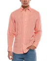 Robert Talbott Morgan Solid Linen Shirt In Pink