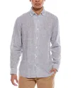 Robert Talbott Morgan Stripe Linen Shirt In Gray