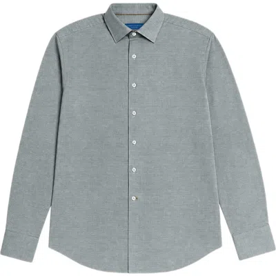 Robert Talbott Morgan Ultra Light Weight Brushed Twill Shirt In Light Gray