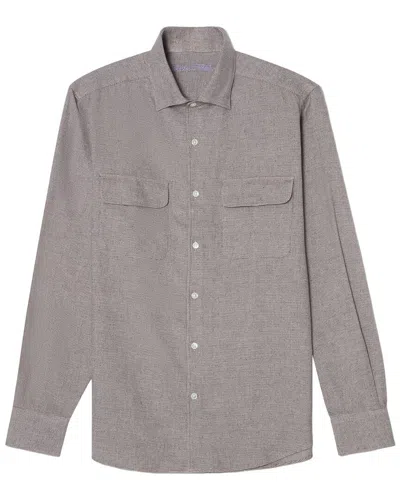 Robert Talbott Morgan Workshirt Luxe Flannel Shirt In Gray