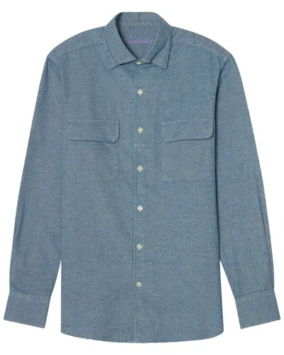 Robert Talbott Morgan Workshirt Luxe Flannel Shirt In Blue