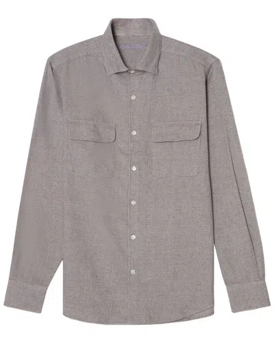 Robert Talbott Morgan Workshirt Luxe Flannel Shirt In Grey