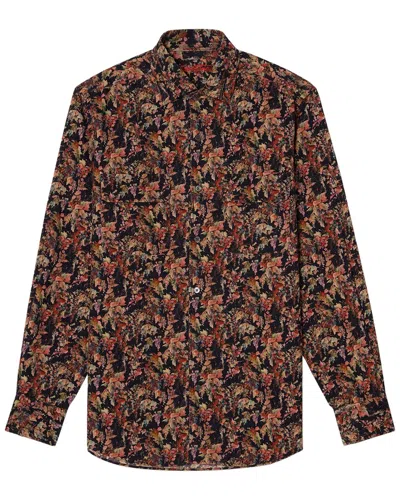 Robert Talbott Morgan Workshirt Vineyard Print Shirt In Burgundy
