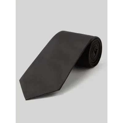 Robert Talbott Newman 7 Fold Solid Silk Necktie In Black