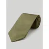 Robert Talbott Newman 7 Fold Solid Silk Necktie In Olive