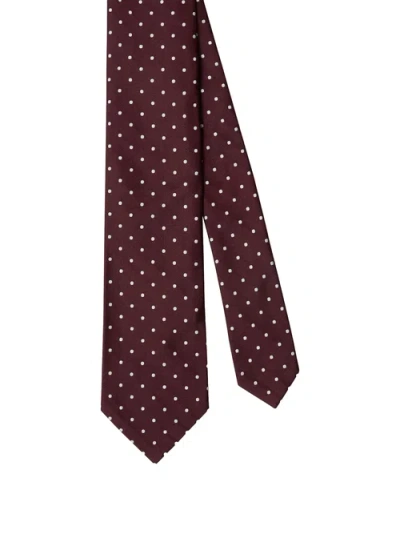 Robert Talbott Newman 7 Fold Sport Jacquard Necktie In Burgundy
