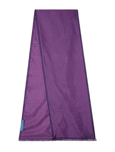 Robert Talbott Niven Houndstooth Scarf In Purple