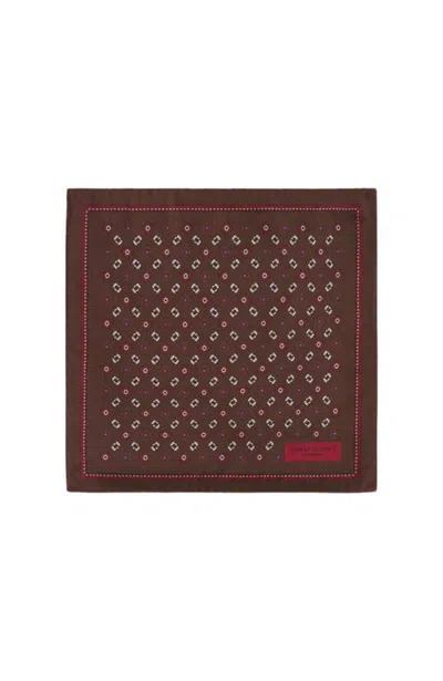 Robert Talbott Paisley Collins Double Print Pocket Square In Multi