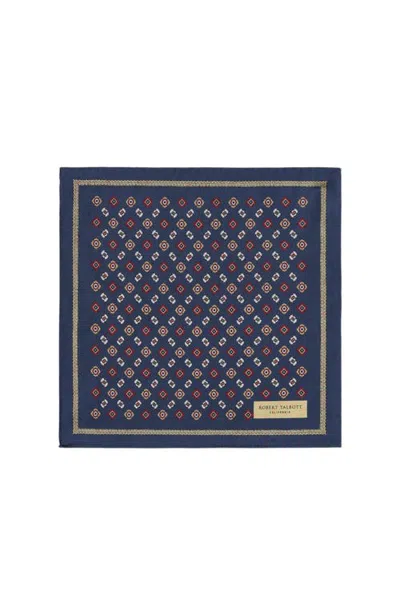 Robert Talbott Paisley Collins Double Print Pocket Square In Multi